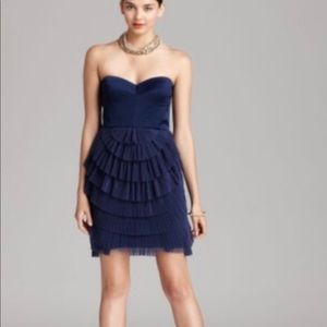 BCBGMaxAzria Satin Bodice Tulle Mesh Organza Mini Cocktail Dress | Size 4